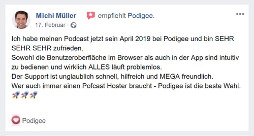 Empfehlung Podigee Facebook Empfehlung Podigee Facebook